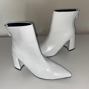 White Booties, snake skin pattern, Shein